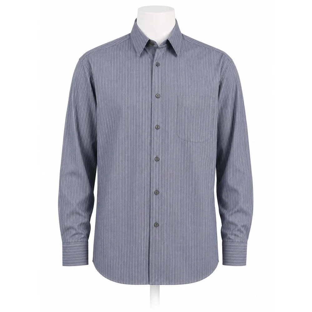 Blue White Stripe Dress Shirt Mens Fitted Woven Business Italy Banana Republic M